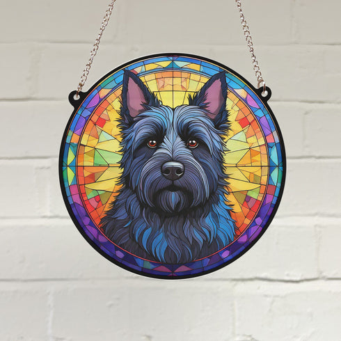 Cairn Terrier Black Stained Glass Effect Suncatcher